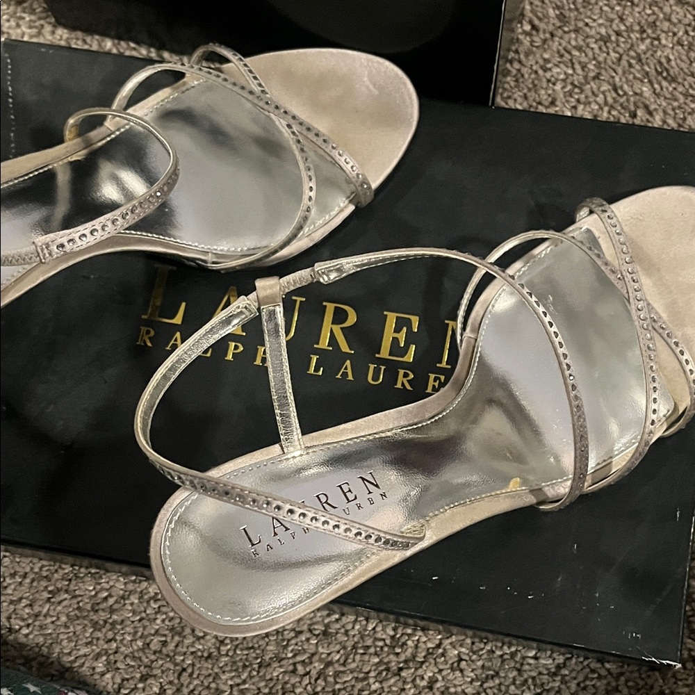 Lauren Ralph Lauren Metallic Strappy Heels